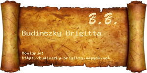 Budinszky Brigitta névjegykártya